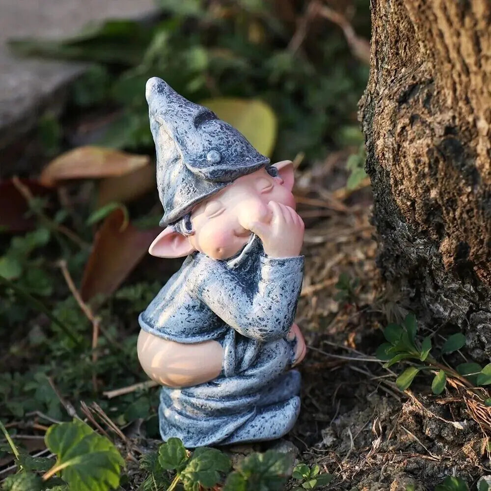 Pooping Naughty Gnome Miniature Statue Funny Resin Dwarf Home Garden Ornament US - Sno's Finds