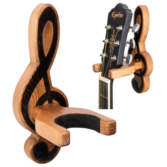 Guitar Holder Wall Mount Ash Wood Wooden Guitar Hanger Hook Stand Rack - Sno's Finds