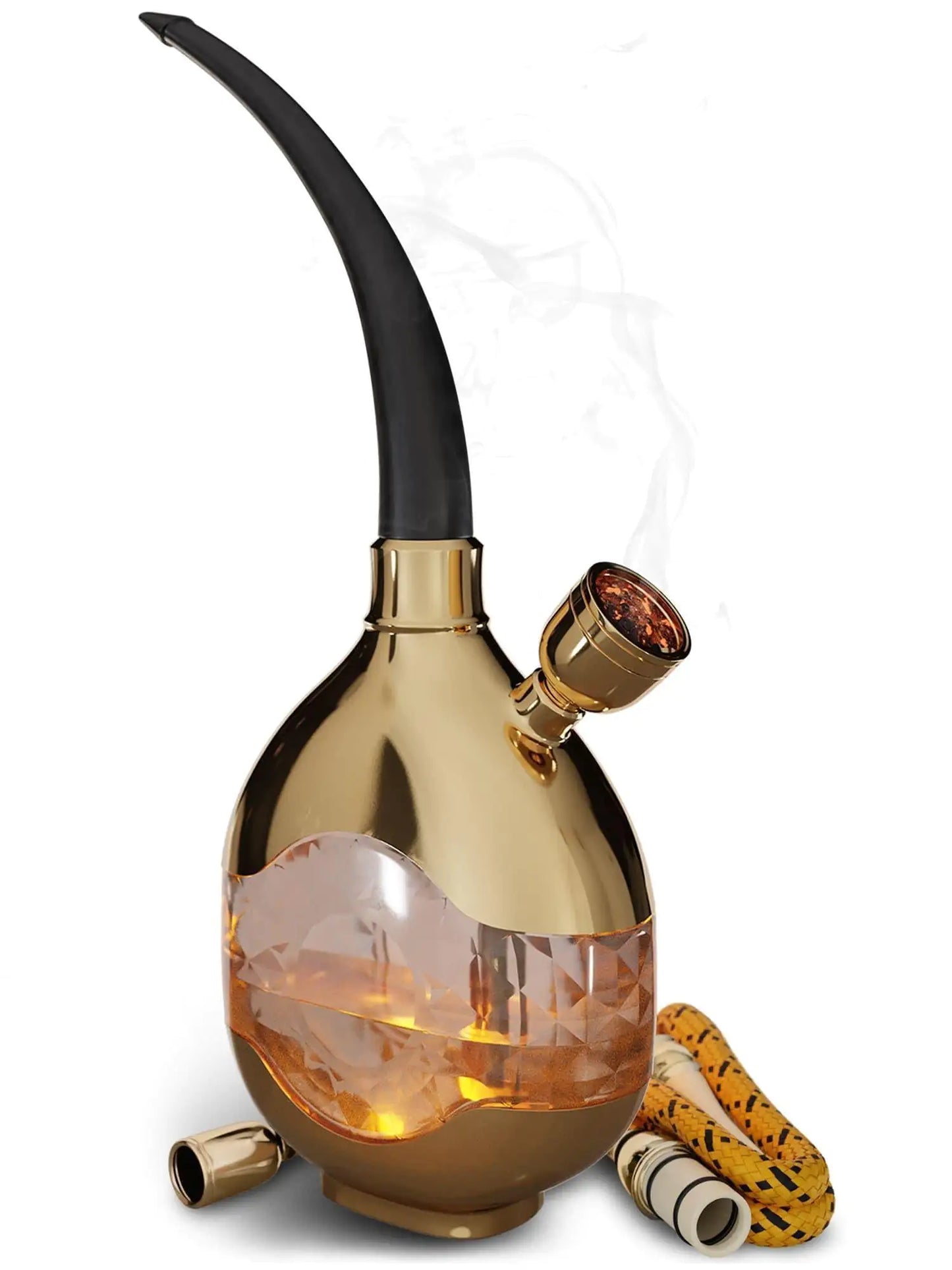 Golden Portable Hookah Set With Everything Mini Hookah Hookah Set For Travel - Sno's Finds