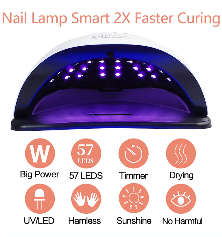 220W Nail Dryer LED Lamp UV Light Polish Gel Curing Machine Electric Manicure - Sno's Finds