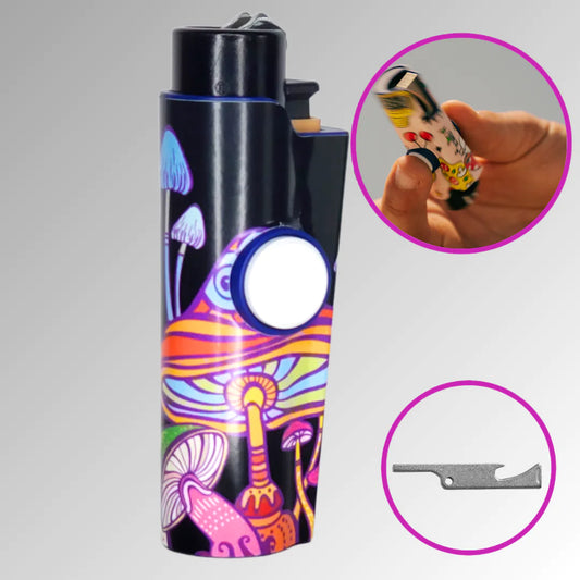 FLKR LYTR® Fidget Spinner Lighter Case "Mushroom Garden" for Clipper Lighter® Case - $11.99