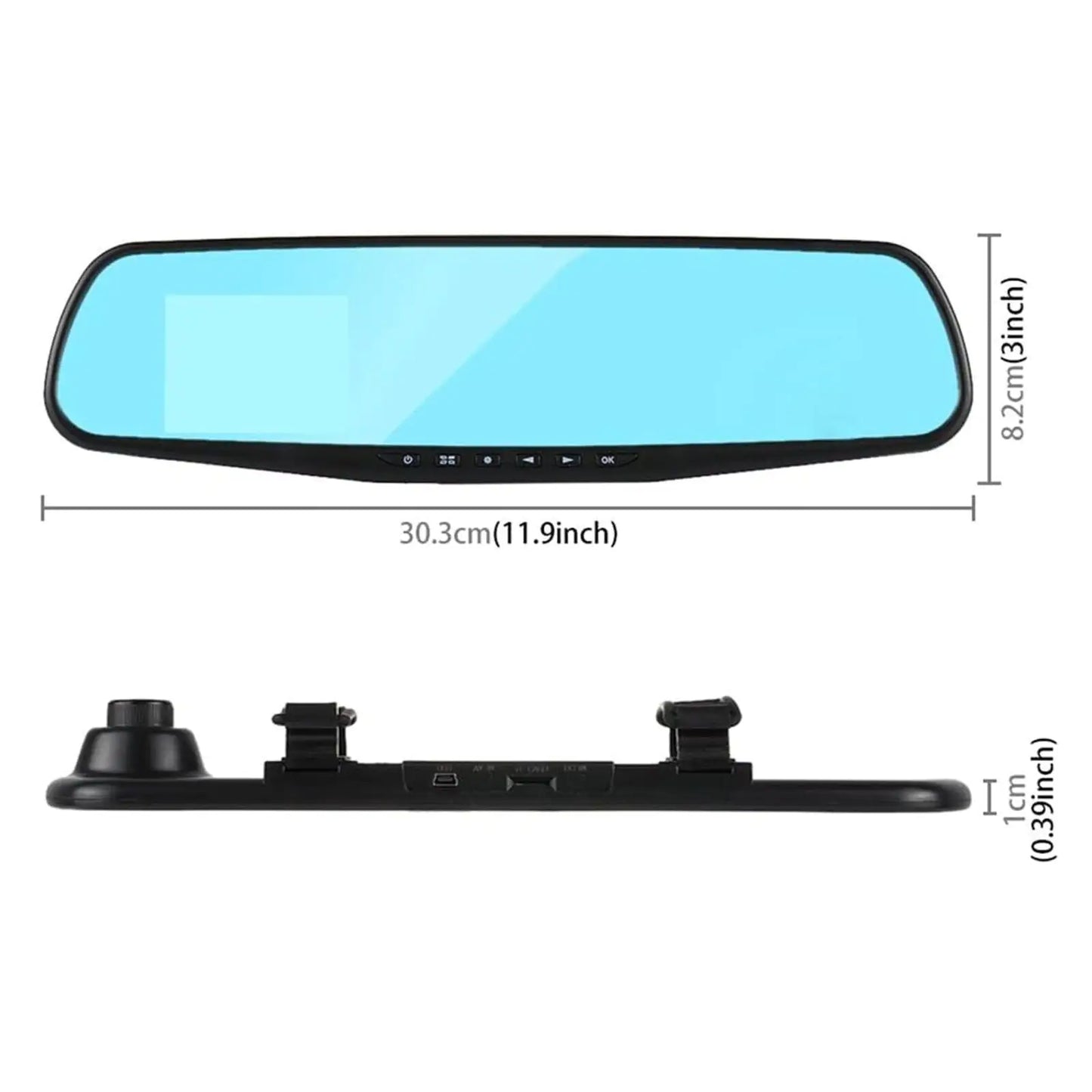 Rearview Mirror Car DVR Dual Dash Cam Camera Front Rear Video Recorder 1080P HD