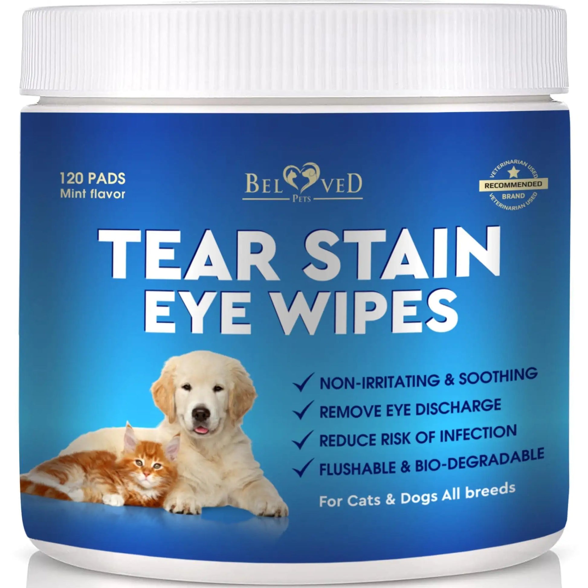 Cat Dog Eye Wash Wipes Tear Stain Remover Cleaner Eye Infection Treatment 120Pad - Sno's Finds