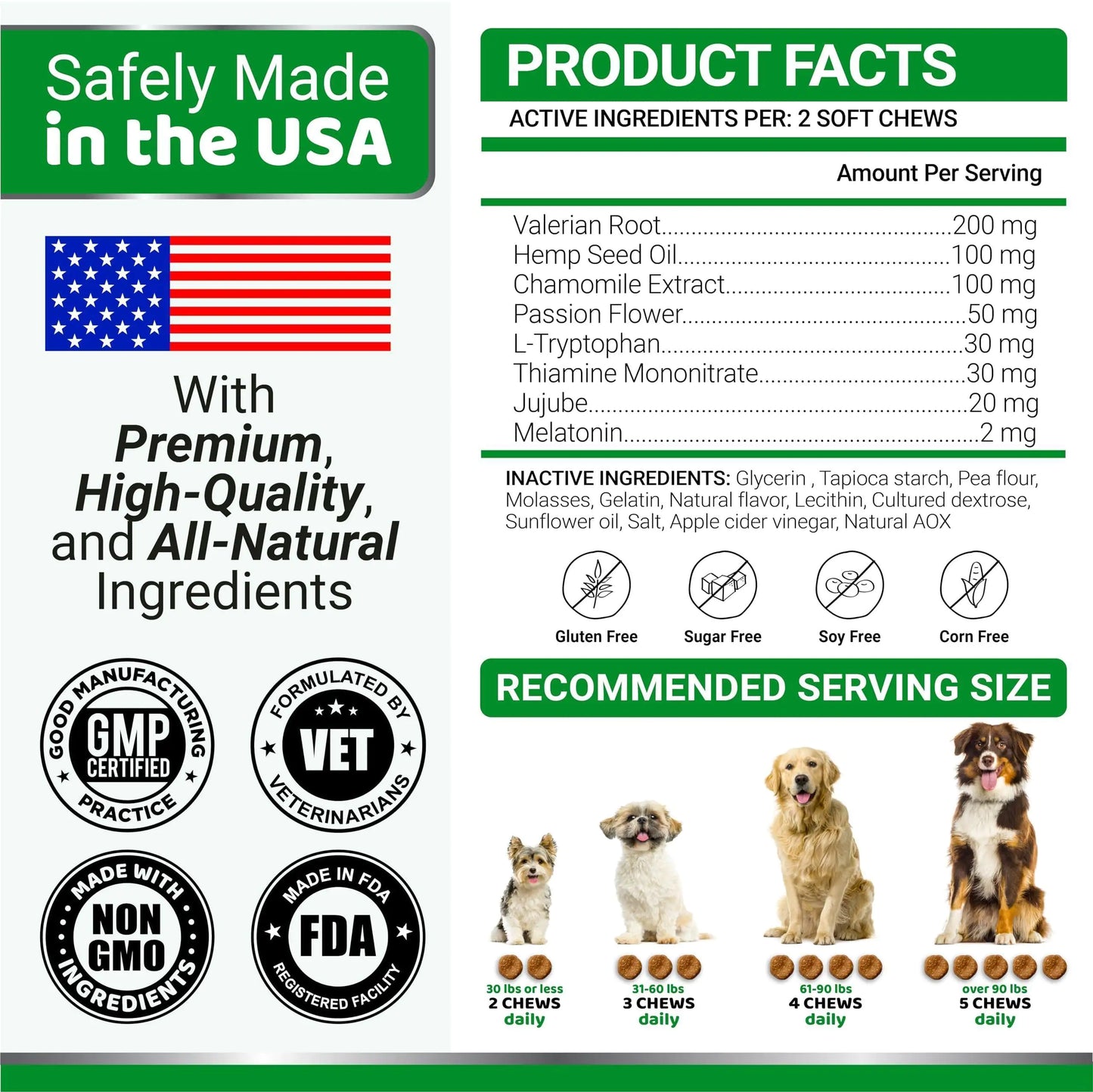 Hemp Calming Chews for Dogs Advanced Dog Calming Treats 170 Chews Chicken Flavor - Sno's Finds