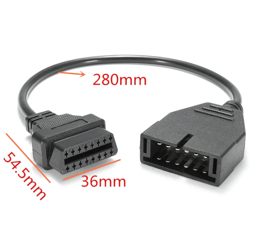 12 Pin OBD1 To 16 Pin OBD2 Convertor Adapter Cable For GM Diagnostic Scanner - Sno's Finds