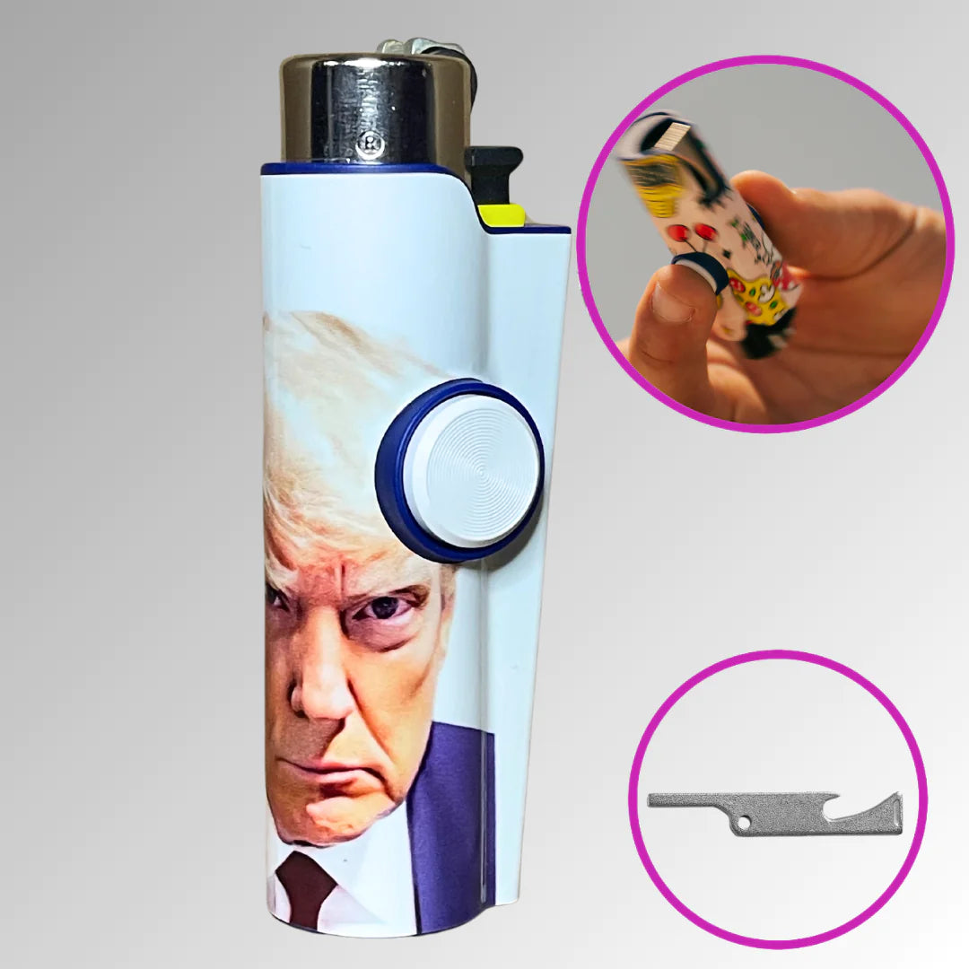 FLKR LYTR® Fidget Spinner Lighter Case Limited Edition "Trump Mug Shot"