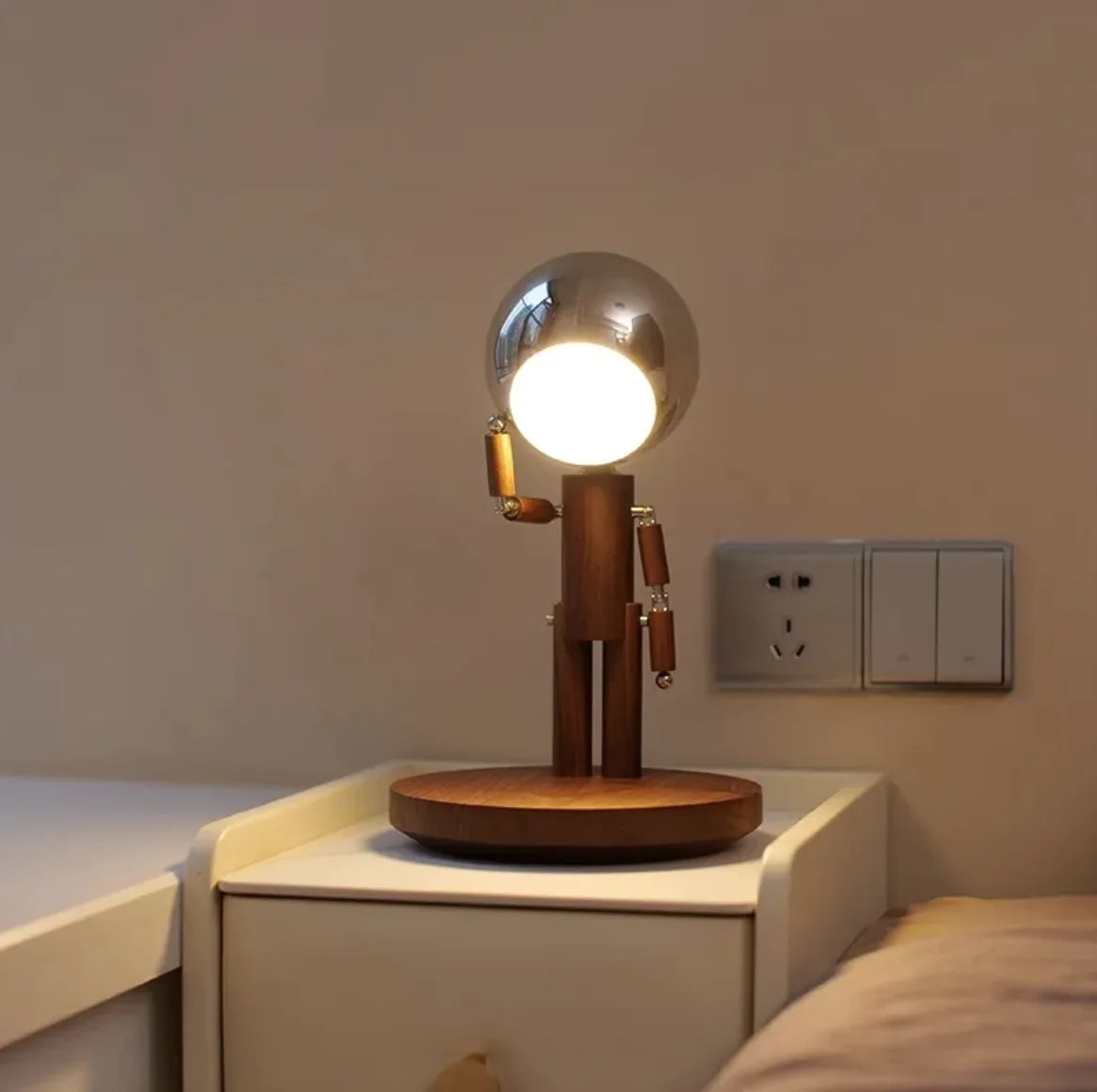 Solid Wood Moon Lamp with Penalty Station - Sno's Finds