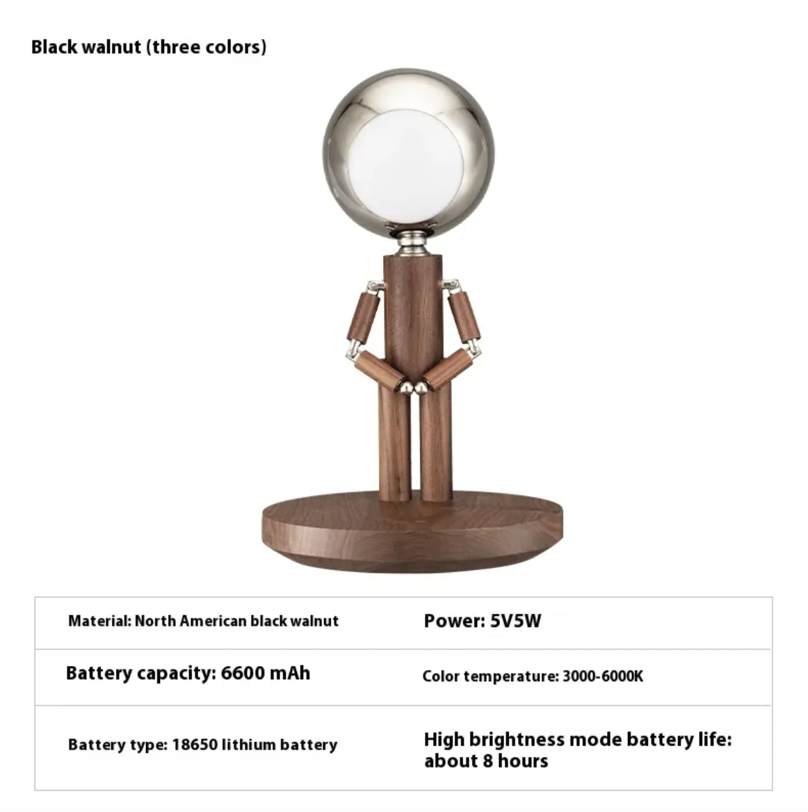 Solid Wood Moon Lamp with Penalty Station - Sno's Finds