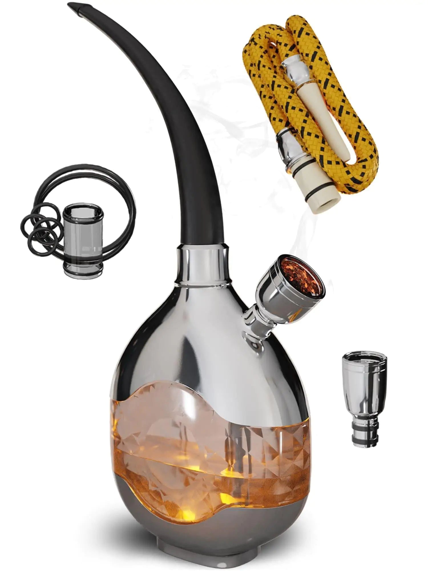 Mini Hookah Set With Everything Silver Hookah Set Portable Hookah Set For Car - Sno's Finds