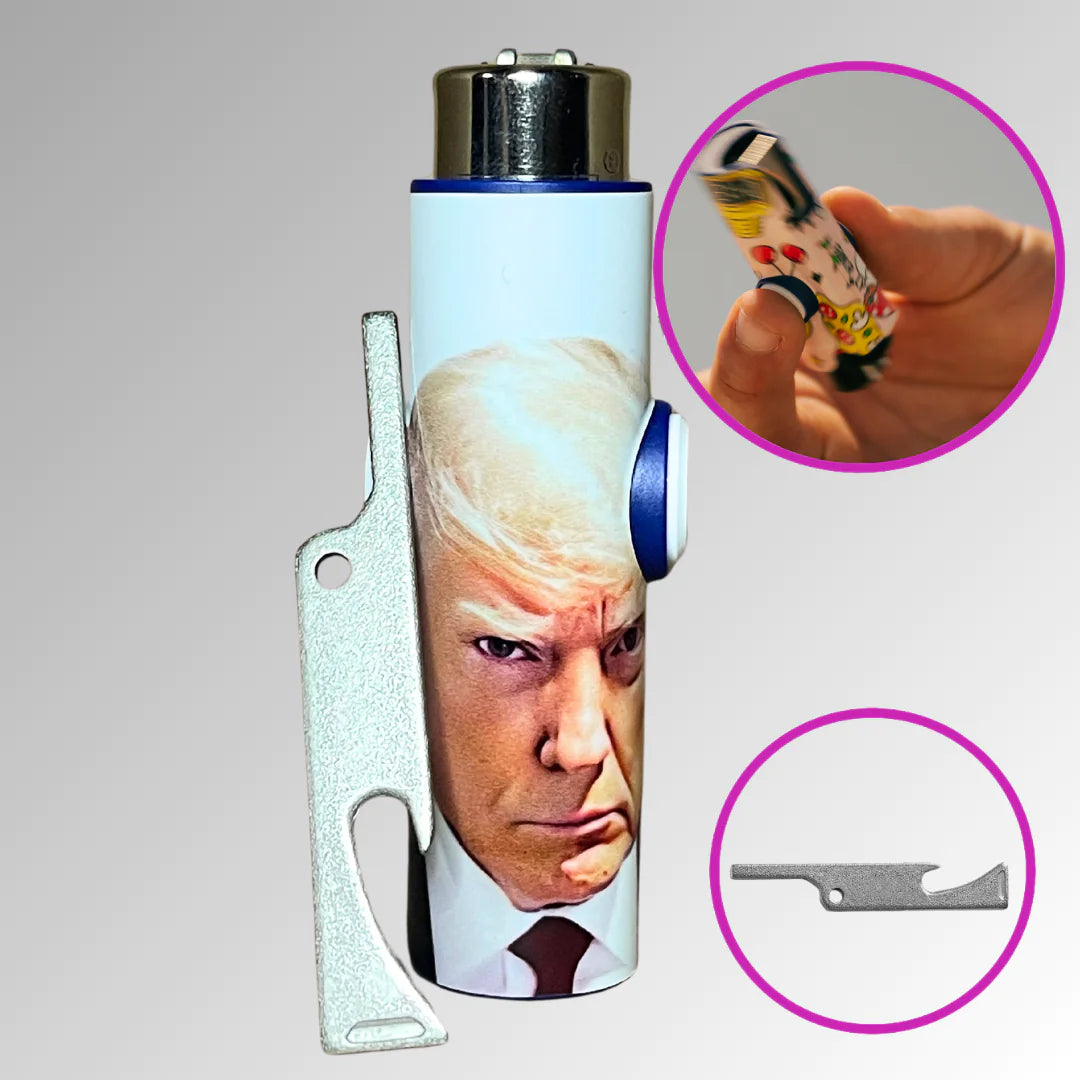 FLKR LYTR® Fidget Spinner Lighter Case Limited Edition "Trump Mug Shot"