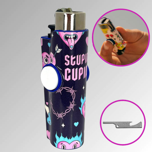 FLKR LYTR® Fidget Spinner Lighter Case "Stupid Cupid" for Clipper Lighter®