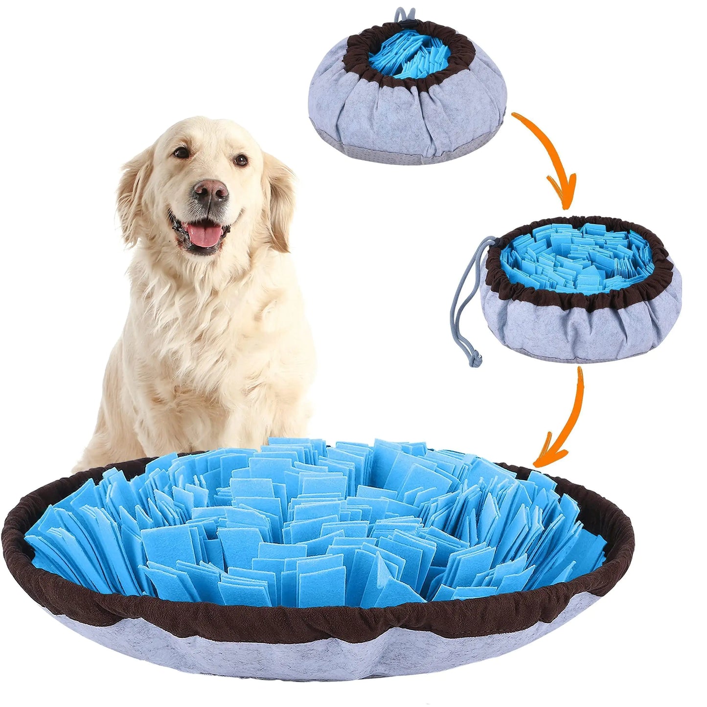 Adjustable Snuffle Foraging Mat Dog Mental Puzzle Interactive Toys Stress Relief - Sno's Finds