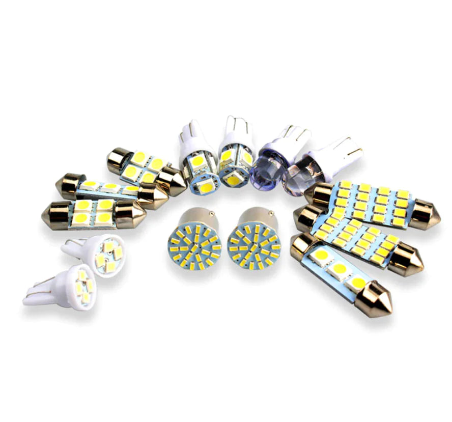 28pcs Car Interior White Combo LED Map Dome Door Trunk License Plate Light Bulbs - Sno's Finds