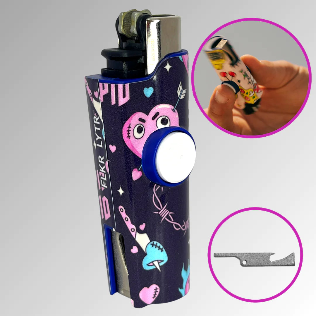 FLKR LYTR® Fidget Spinner Lighter Case "Stupid Cupid" for Clipper Lighter®