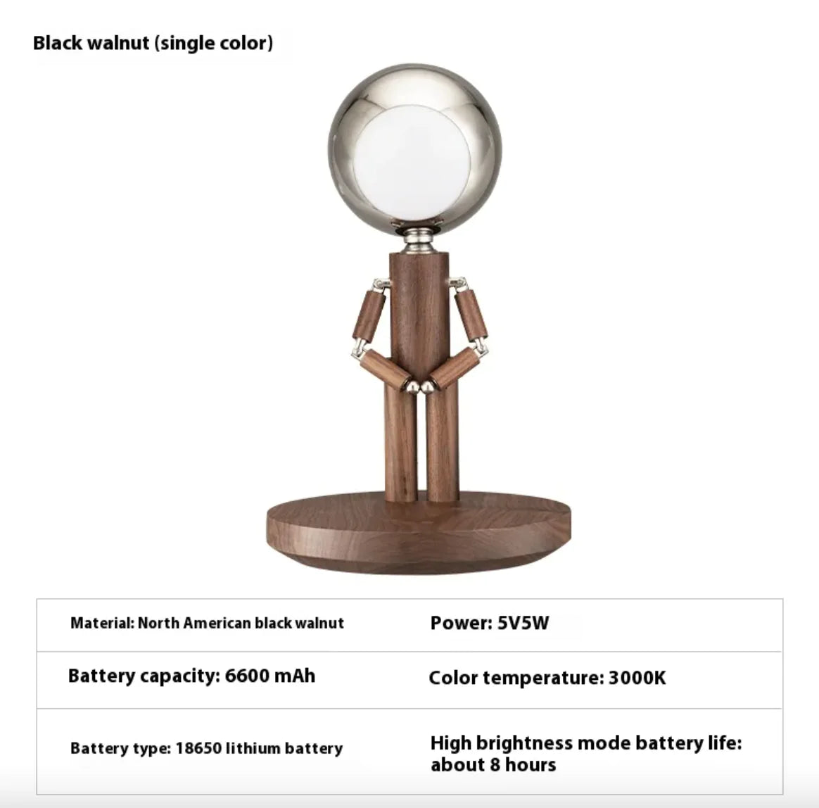 Solid Wood Moon Lamp with Penalty Station - Sno's Finds