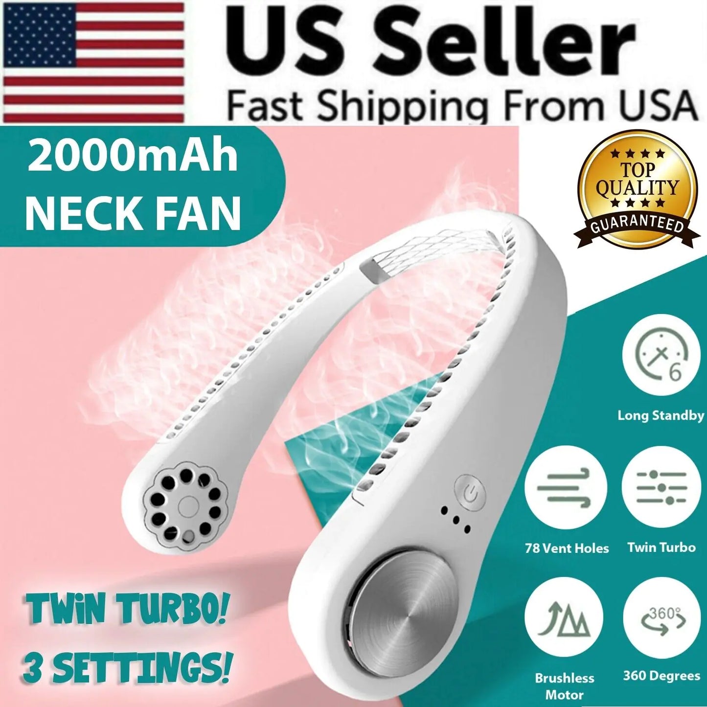 USB Portable Hanging Neck Fan Cooling Air Cooler Little Electric Air Conditioner