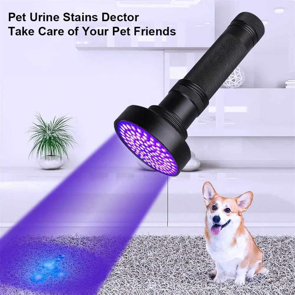 UV Ultraviolet Light 100 LED Flashlight BlackLight 395nM Inspection Lamp Torch - Sno's Finds