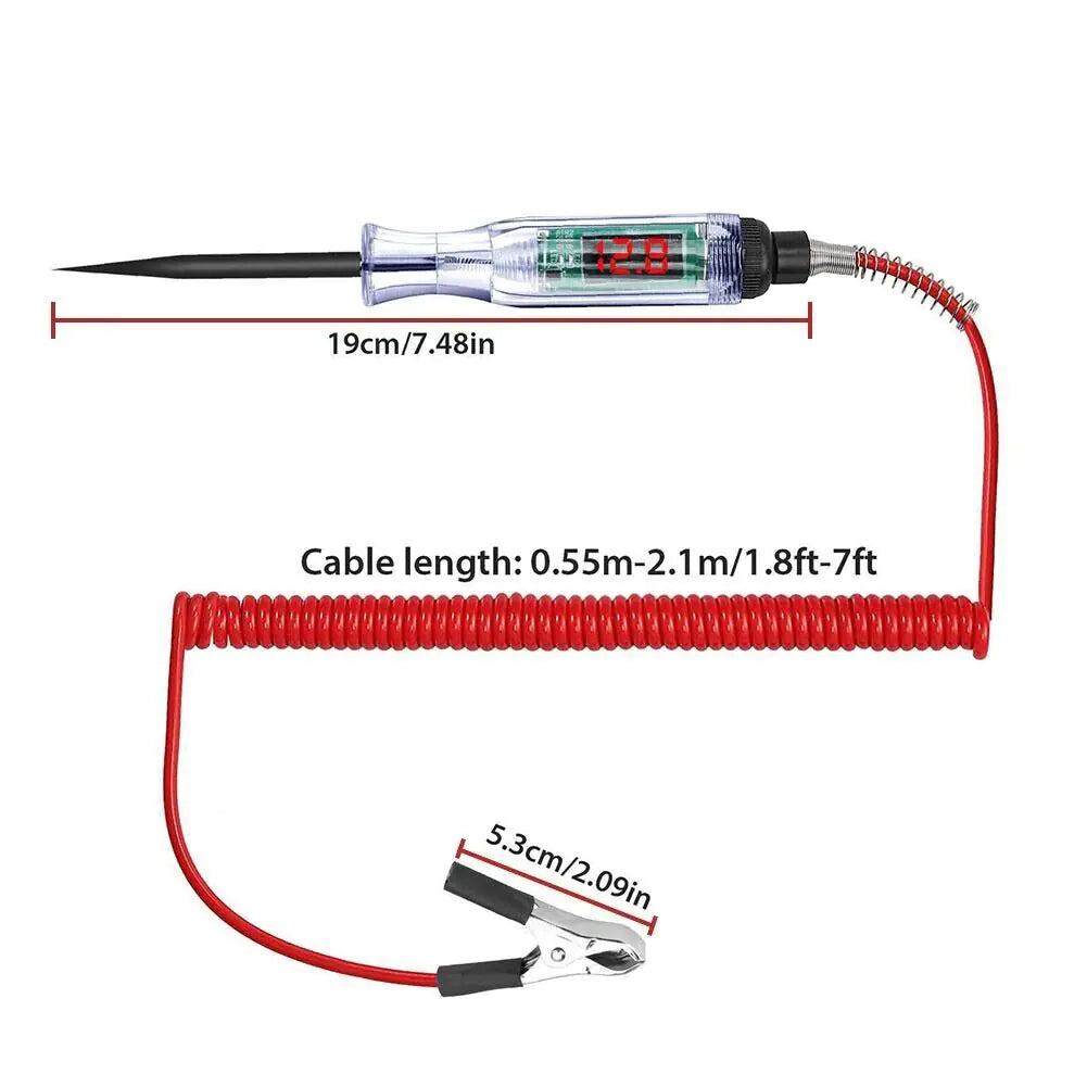 Digital Electric Voltage Circuit Tester Automotive Test Light Car Truck 6-24V US - Sno's Finds