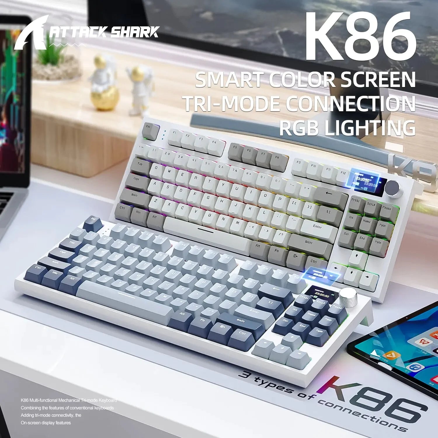 K86 RGB Bluetooth Wireless Keyboard - Sno's Finds