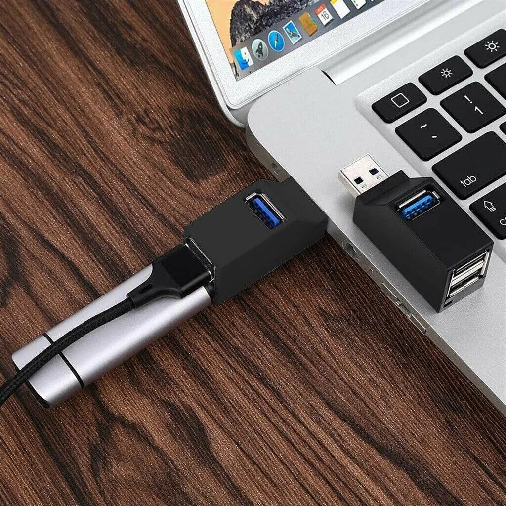 3 Port USB 3.0 Hub Portable High Speed Splitter Box For PC Notebook Laptop 2 Pc