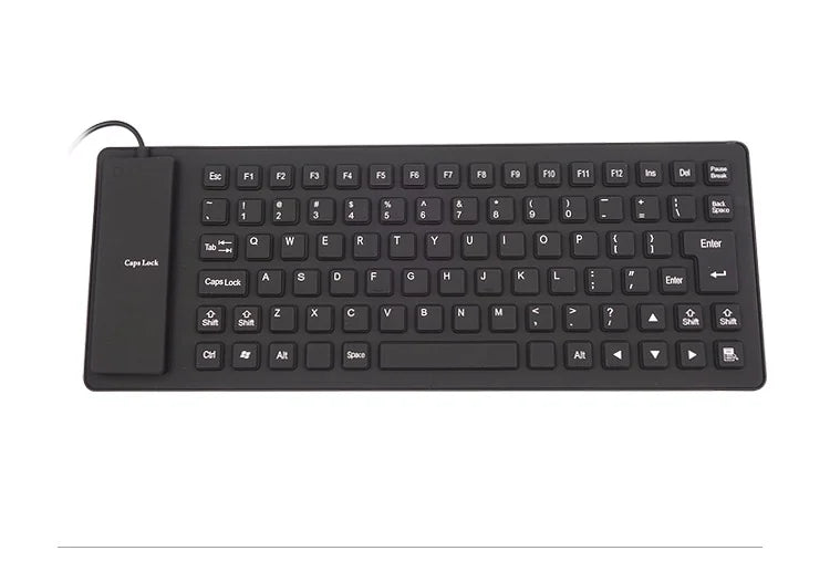 Waterproof Silicone Keyboard Foldable Flexible USB Dustproof DirtProof Full Size - Sno's Finds